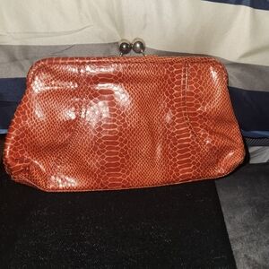 Orange Kisslock Clutch